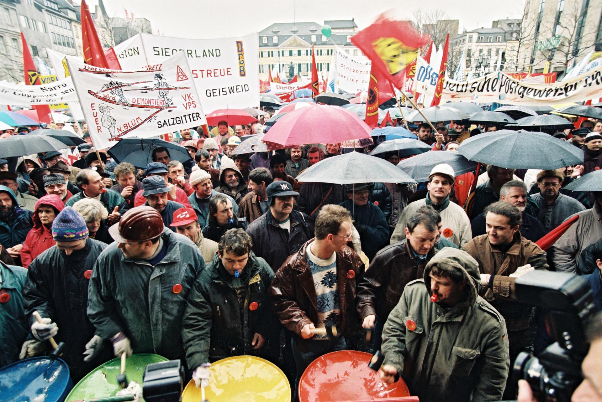 Proteste der Gewerkschaften in Bonn